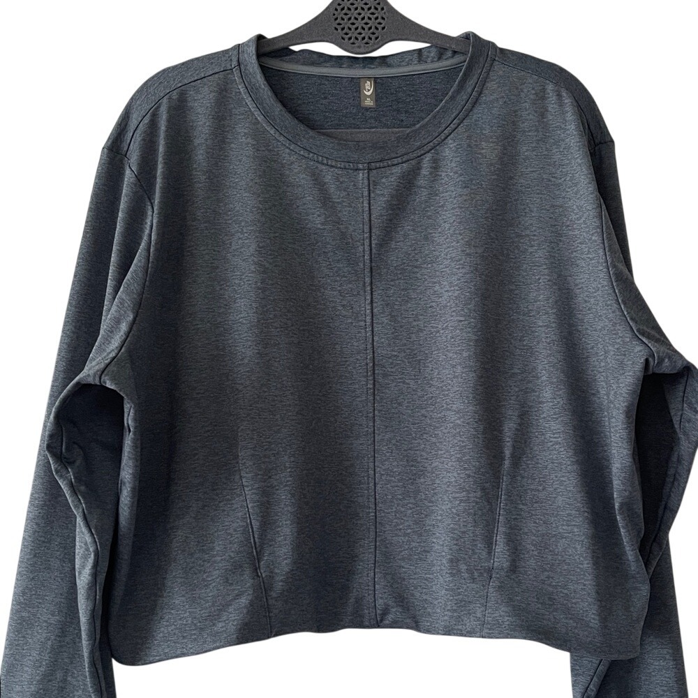 MTA Sport Cropped Athletic Top Heathered‎ Blue XL